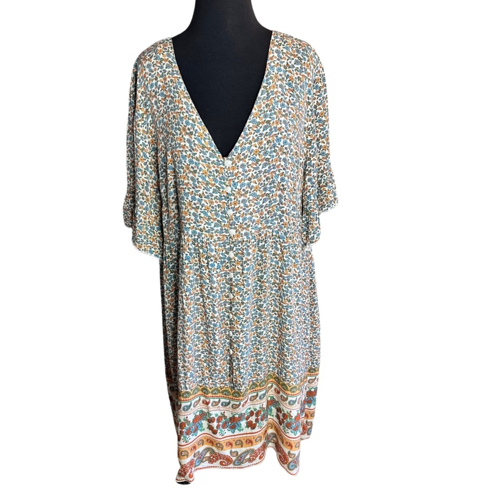 SHEIN Floral Peasant Tunic | Dress | 3XL